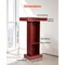Wooden Podium Stand with Storage Shelves Presentation Lectern Brown